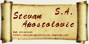 Stevan Apostolović vizit kartica